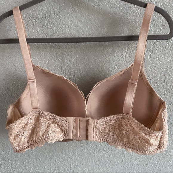 Torrid Nude Lace Push-Up Plunge Bra 40D Underwire Floral Lace - Picture 6 of 11